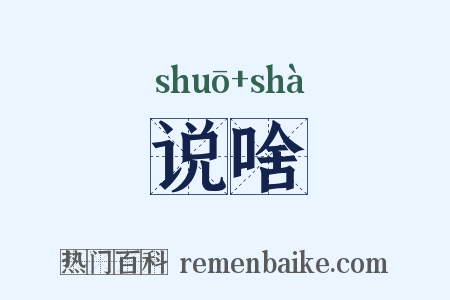 说啥是什么意思的图片